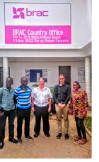 John Mullett outside BRAC offices in Tanzania